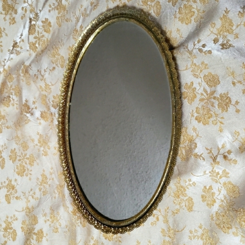 Vtg Vanity Mirror Tray